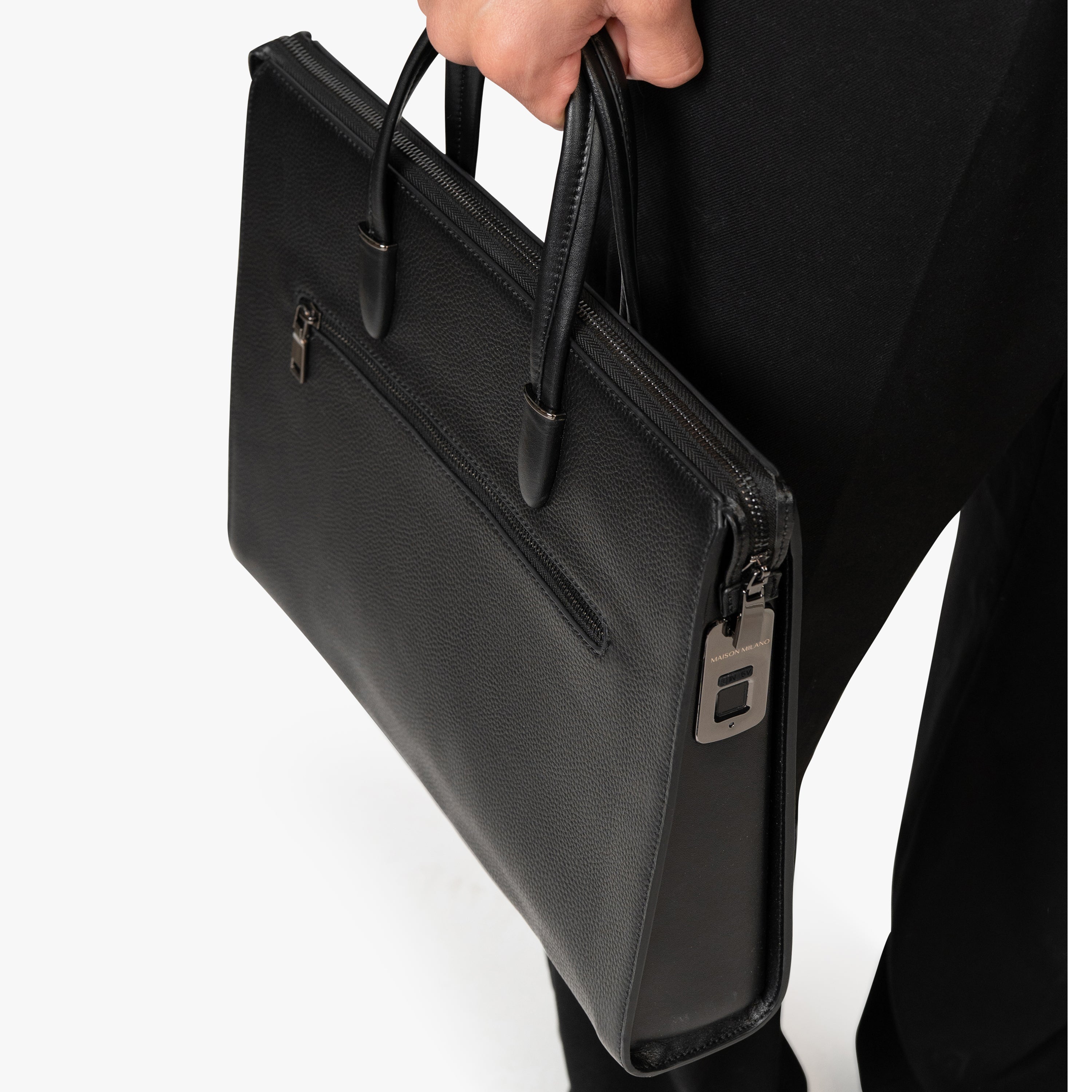 Milano Imperio SecureTouch - A Leather Briefcase with a Fingerprint Lock