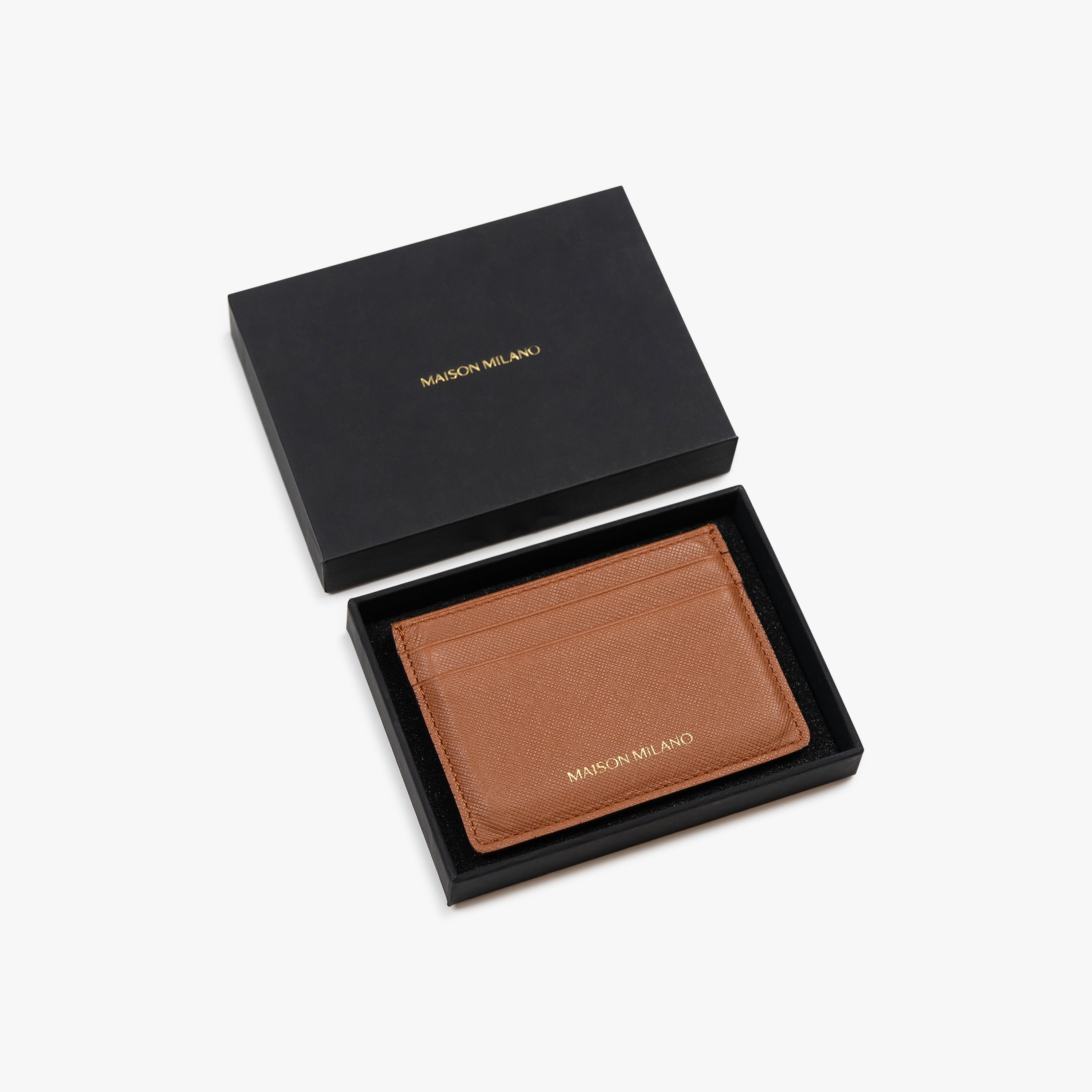 Porte-cartes en cuir saffiano